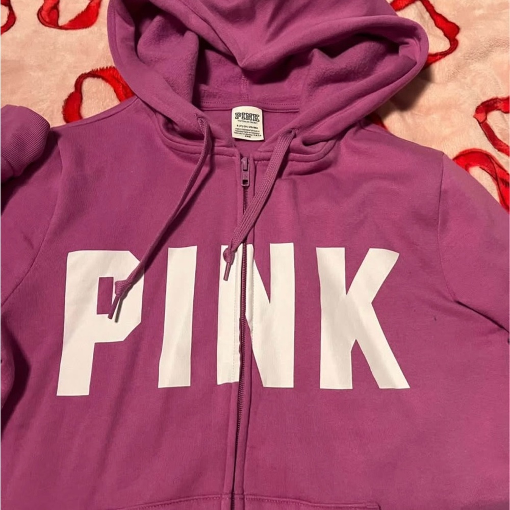 Pink Hoodie with White Logo